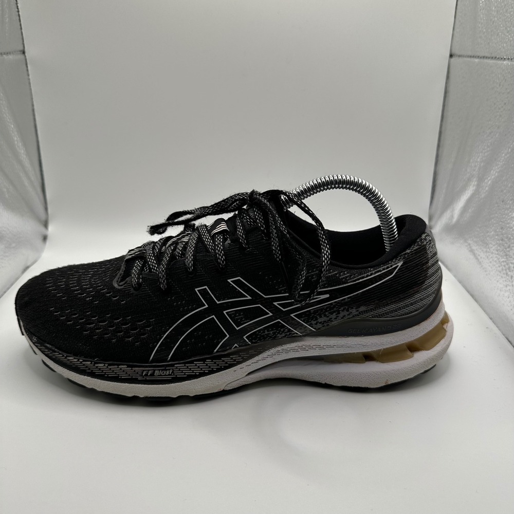 Asics Gel-Kayano 28 Running Shoes Womens 9 Black White Good Stability 1012B047